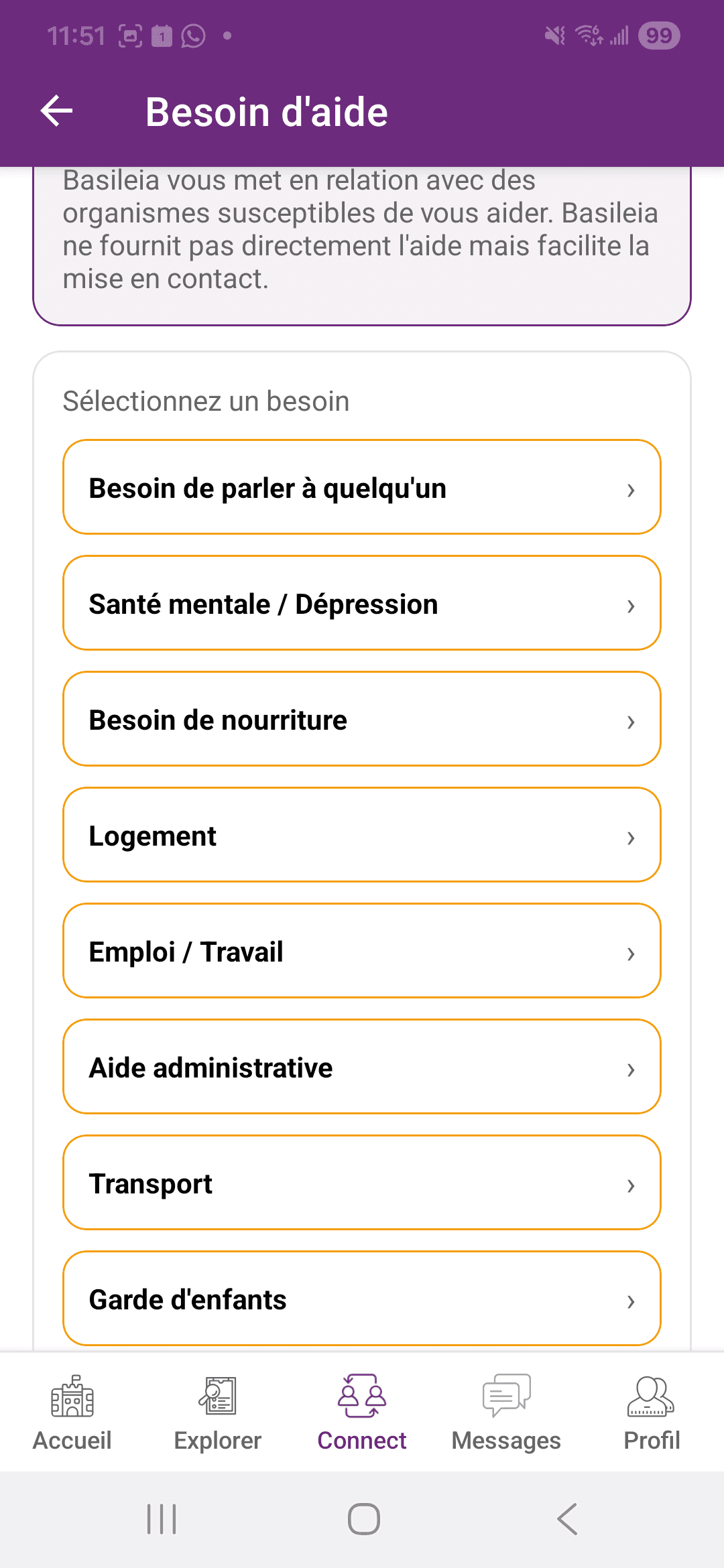Besoin d'aide & organismes